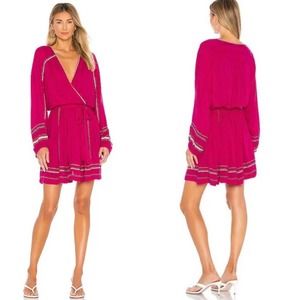 NEW Free People Delilah Embroidered Dress Pink Womens XS